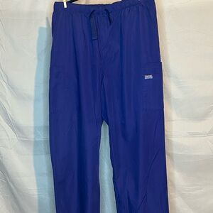 Cherokee Blue Straight Leg Pants with Elastic Waistband
